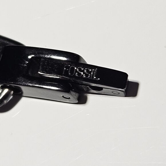 *Sale* Fossil Black Steel Link Bracelet 8" Unisex - Picture 9 of 16